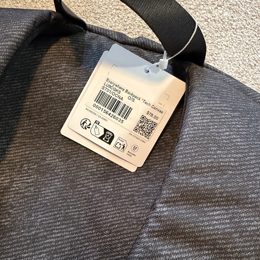 NWT Lululemon Everywhere Backpack Tech Canvas 22L OCNA - Picture 8 of 8
